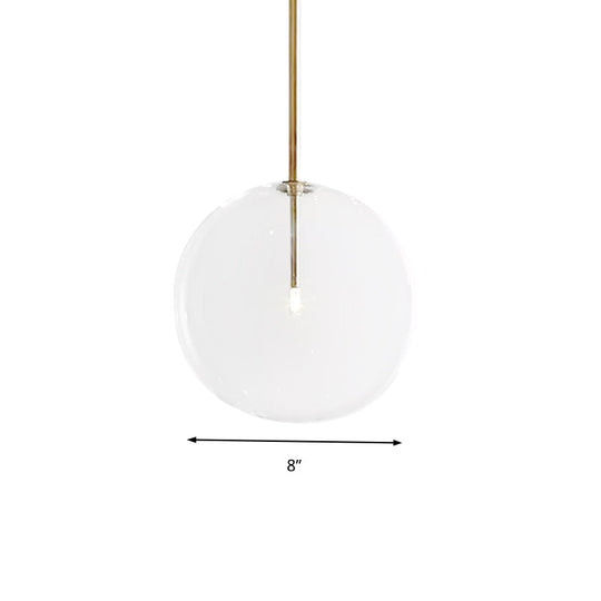 Global Pendant Lighting: Post Modern Clear Glass Led Hanging Lamp (6/7/8 Wide) For Dining Room