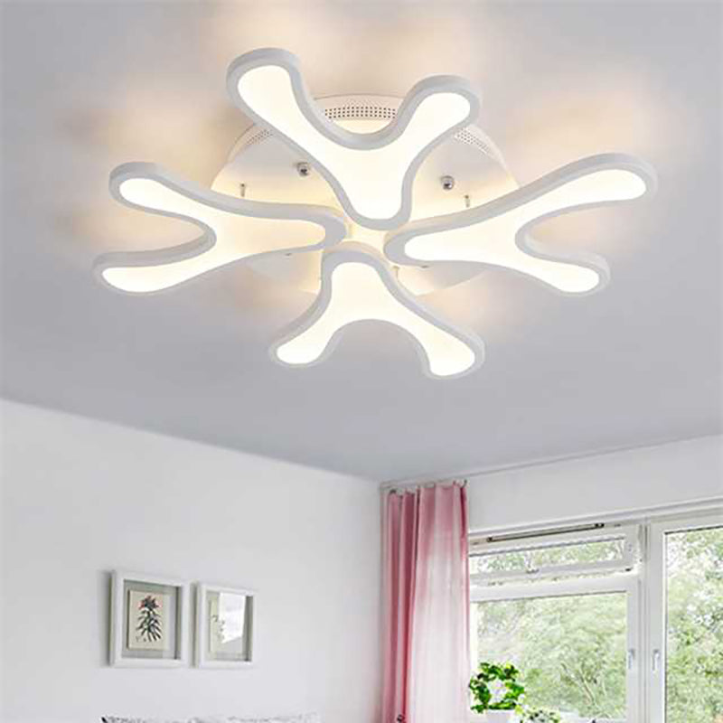 Contemporary Coral Led Flush Mount Ceiling Light - Acrylic 4/6/12 - Light Bedroom Lighting Fixture