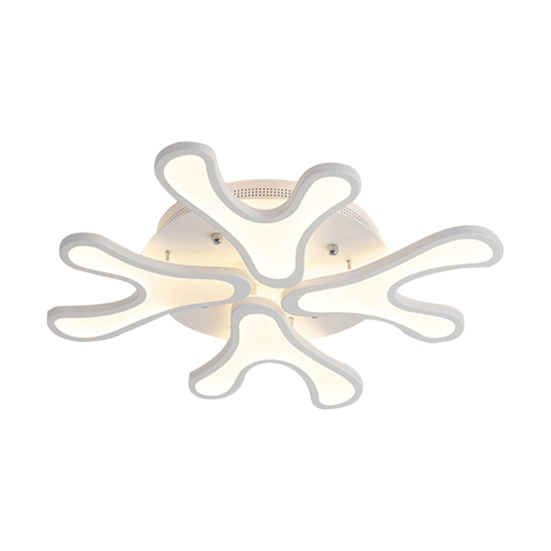 Contemporary Coral Led Flush Mount Ceiling Light - Acrylic 4/6/12 - Light Bedroom Lighting Fixture