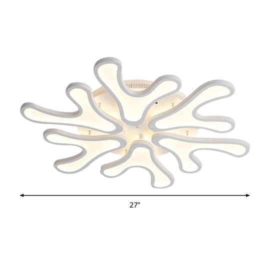 Contemporary Coral Led Flush Mount Ceiling Light - Acrylic 4/6/12 - Light Bedroom Lighting Fixture