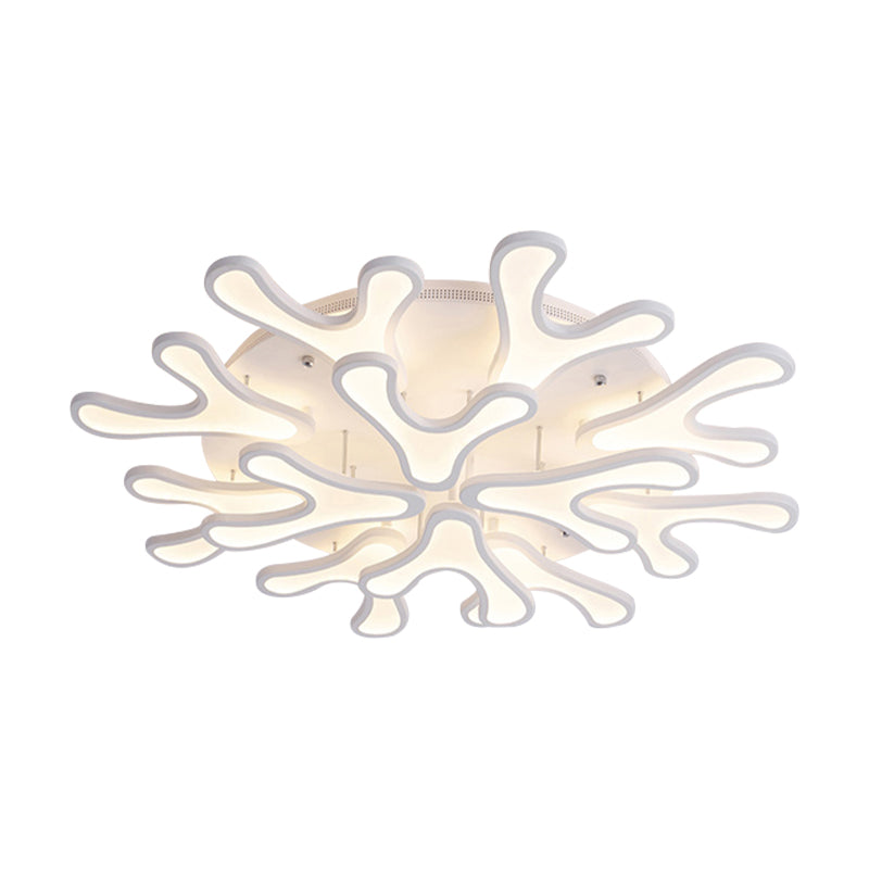 Contemporary Coral Led Flush Mount Ceiling Light - Acrylic 4/6/12 - Light Bedroom Lighting Fixture