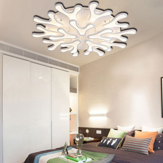 Contemporary Coral Led Flush Mount Ceiling Light - Acrylic 4/6/12 - Light Bedroom Lighting Fixture