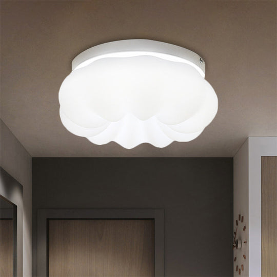 Cloud - Like Ceiling Lamp: Simplicity Led Flush Mount Fixture In 3 Colors 12’/18’ Width