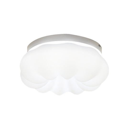 Cloud-Like Ceiling Lamp: Simplicity Led Flush Mount Fixture In 3 Colors 12/18 Width