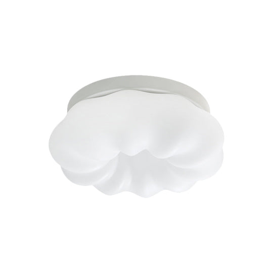 Cloud-Like Ceiling Lamp: Simplicity Led Flush Mount Fixture In 3 Colors 12/18 Width