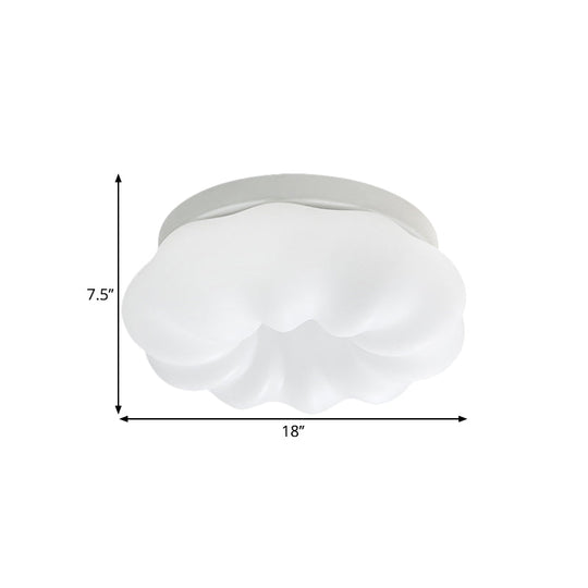 Cloud - Like Ceiling Lamp: Simplicity Led Flush Mount Fixture In 3 Colors 12’/18’ Width