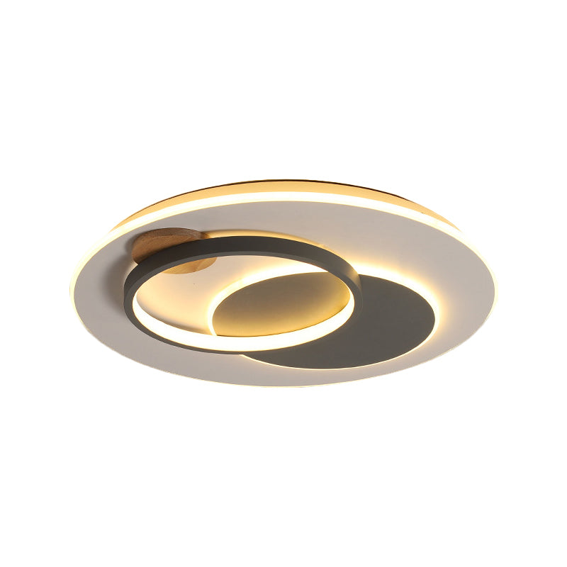 Minimalist Black Multi - Ring Led Ceiling Fixture - 16.5’/20.5’ Diameter Flush Mount Lamp In