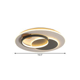 Minimalist Black Multi-Ring Led Ceiling Fixture - 16.5/20.5 Diameter Flush Mount Lamp In