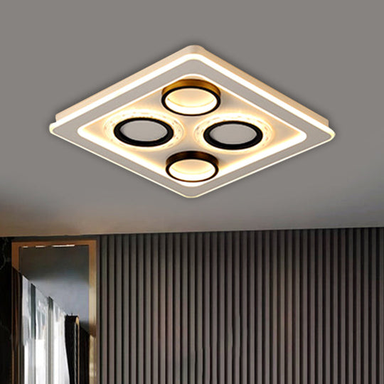 16.5’/20.5’ Nordic Squared Flush Lamp Led Ceiling Light Black & White 3 Color Options