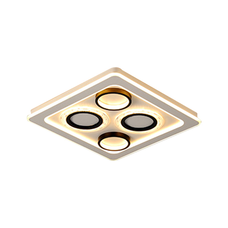 16.5’/20.5’ Nordic Squared Flush Lamp Led Ceiling Light Black & White 3 Color Options