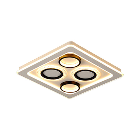 16.5’/20.5’ Nordic Squared Flush Lamp Led Ceiling Light Black & White 3 Color Options