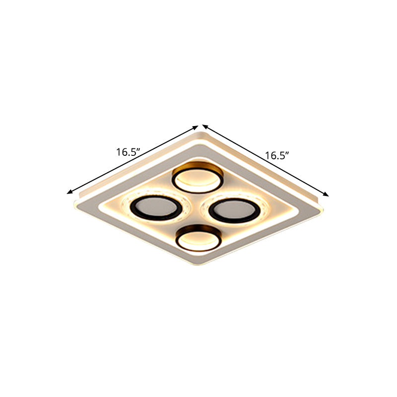 16.5’/20.5’ Nordic Squared Flush Lamp Led Ceiling Light Black & White 3 Color Options
