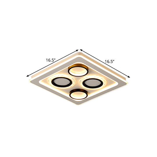 16.5’/20.5’ Nordic Squared Flush Lamp Led Ceiling Light Black & White 3 Color Options