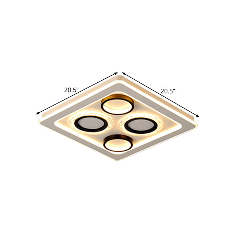 16.5’/20.5’ Nordic Squared Flush Lamp Led Ceiling Light Black & White 3 Color Options