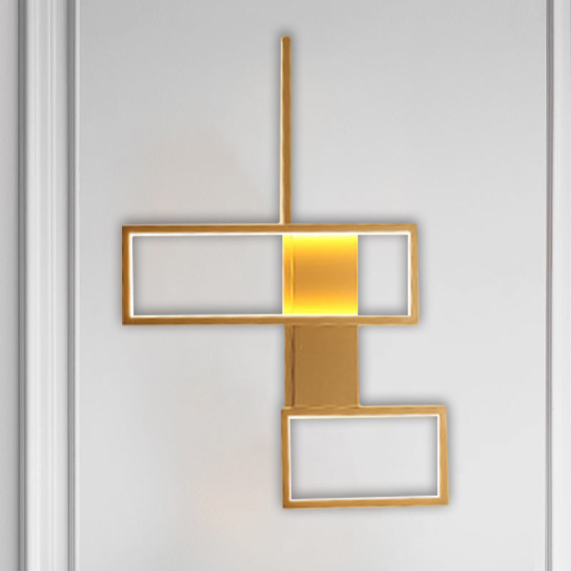 Sleek Black/Gold Rectangle Semi Flush Led Ceiling Light - 19’/27.5’/35.5’ L Easy - To -