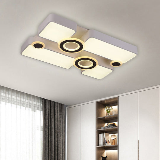Simplicity Acrylic Led Ceiling Light - White 3 Color Options 24.5/35.5/43 Sizes