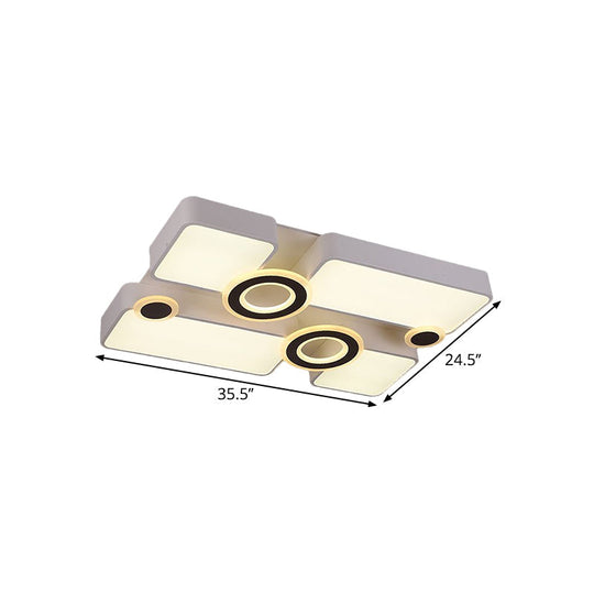 Simplicity Acrylic Led Ceiling Light - White 3 Color Options 24.5/35.5/43 Sizes