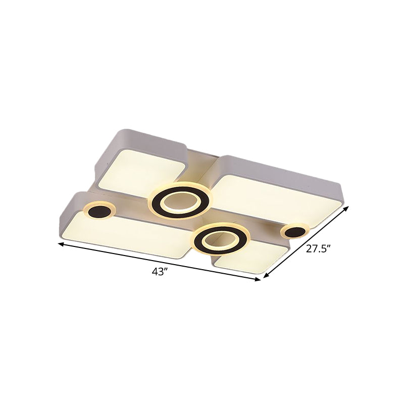 Simplicity Acrylic Led Ceiling Light - White 3 Color Options 24.5’/35.5’/43’ Sizes