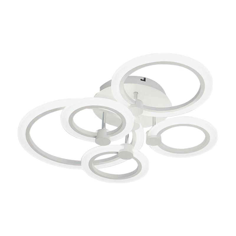 Acrylic Flush Ceiling Light With Multi - Tiered Led And Warm/White/Natural - Available In 3/5/7