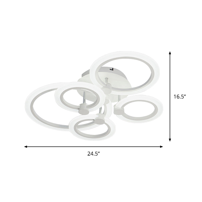 Acrylic Flush Ceiling Light With Multi - Tiered Led And Warm/White/Natural - Available In 3/5/7