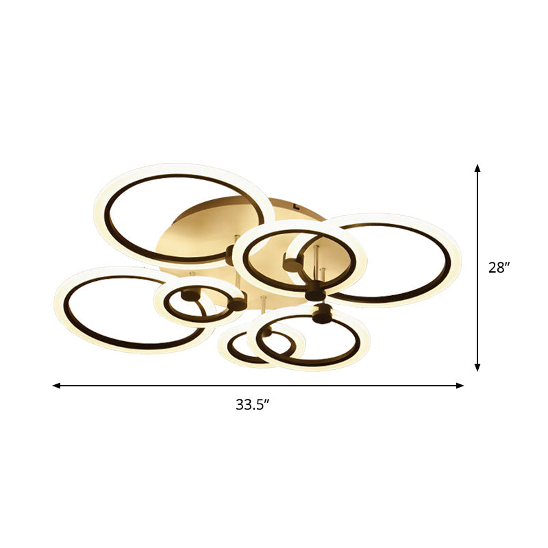 Acrylic Flush Ceiling Light With Multi - Tiered Led And Warm/White/Natural - Available In 3/5/7