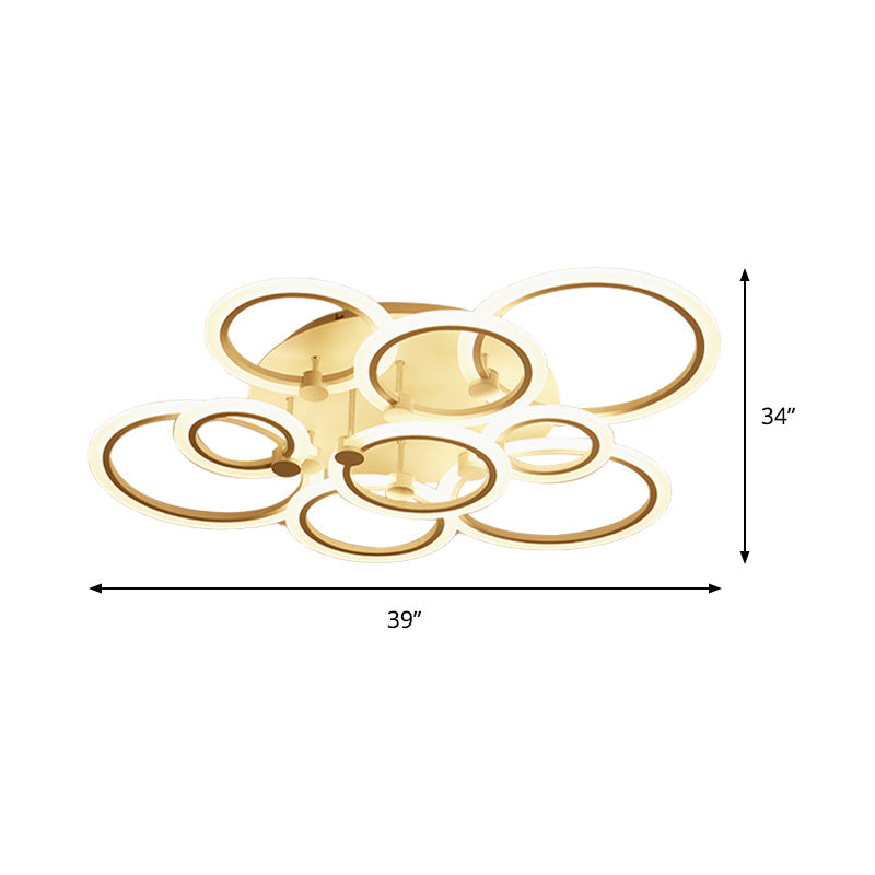 Acrylic Flush Ceiling Light With Multi - Tiered Led And Warm/White/Natural - Available In 3/5/7