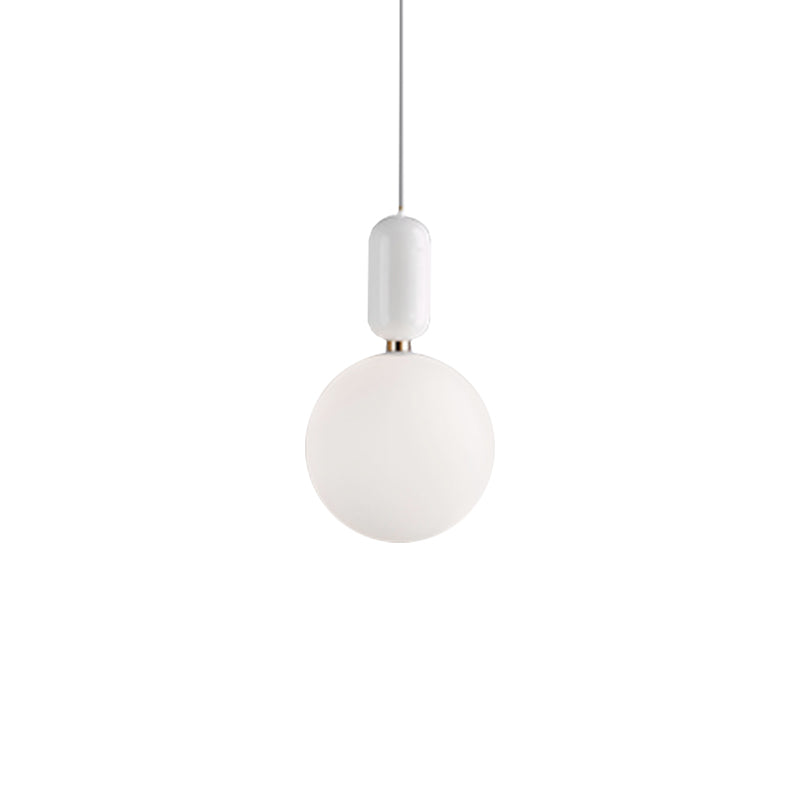 Modern Black/Gold/White Ball Pendant Light With Milky Glass Led - 1 6’/8’/12’ Wide Ceiling Fixture