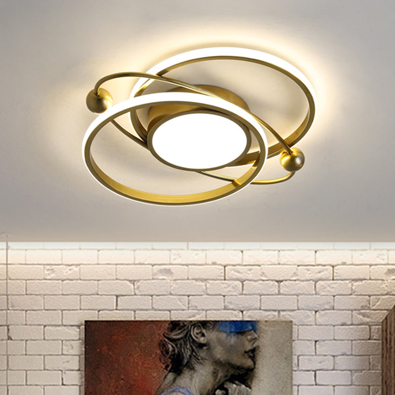 Gold Semi-Mount Led Ceiling Light With 3 Color Options
