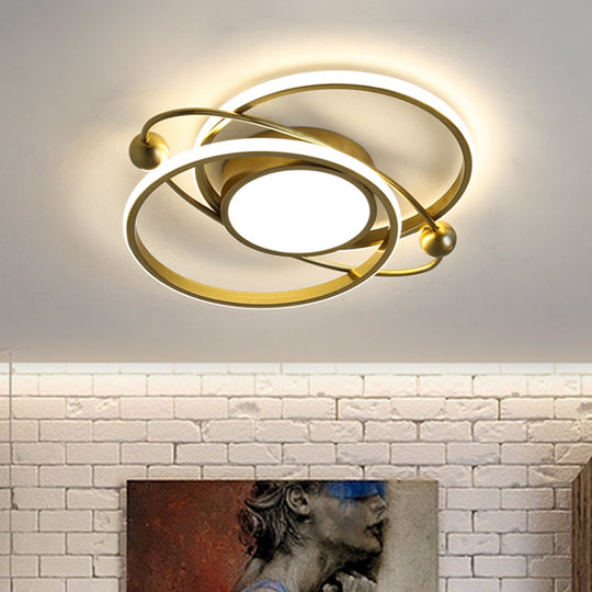 Gold Semi-Mount Led Ceiling Light With 3 Color Options