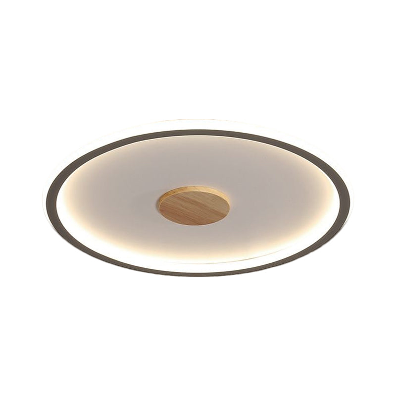Circular Led Flushmount Ceiling Light In Black/Grey With Warm/White Lighting - 16.5/20.5 Diameter