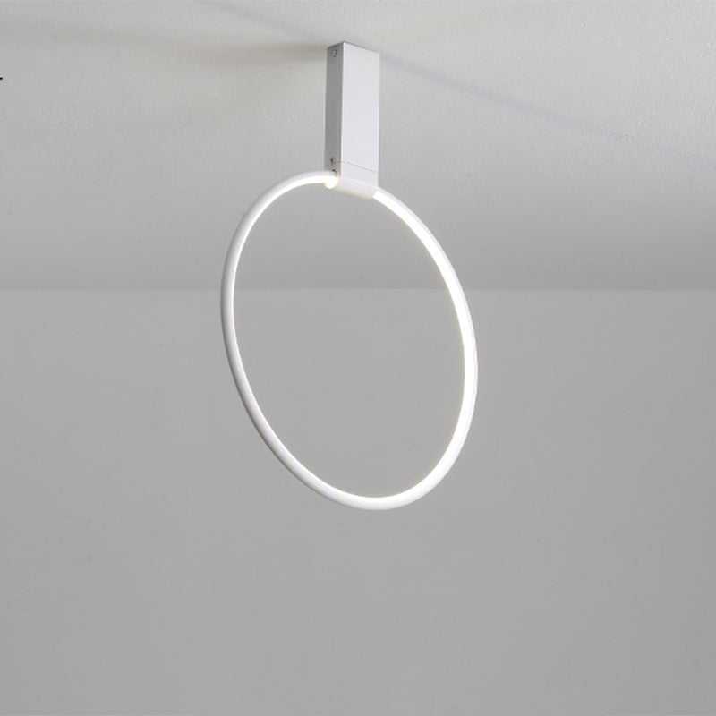 16’/23.5’ Wide Ring Led Flush Mount Ceiling Lamp In Modern Metallic Black/White/Gold Finishes