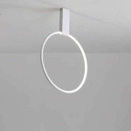 16/23.5 Wide Ring Led Flush Mount Ceiling Lamp In Modern Metallic Black/White/Gold Finishes With