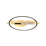Black/Gold Led Semi - Flush Mount Acrylic Ceiling Lamp In Warm/White Light 16.5’/20.5’ Width