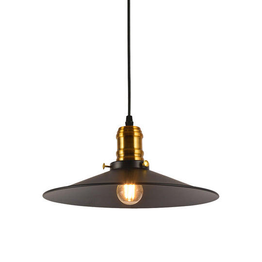 Metallic Cone Hanging Light - Industrial Style Pack Of 1/2/3 8.5’/10’ Wide Black Finish