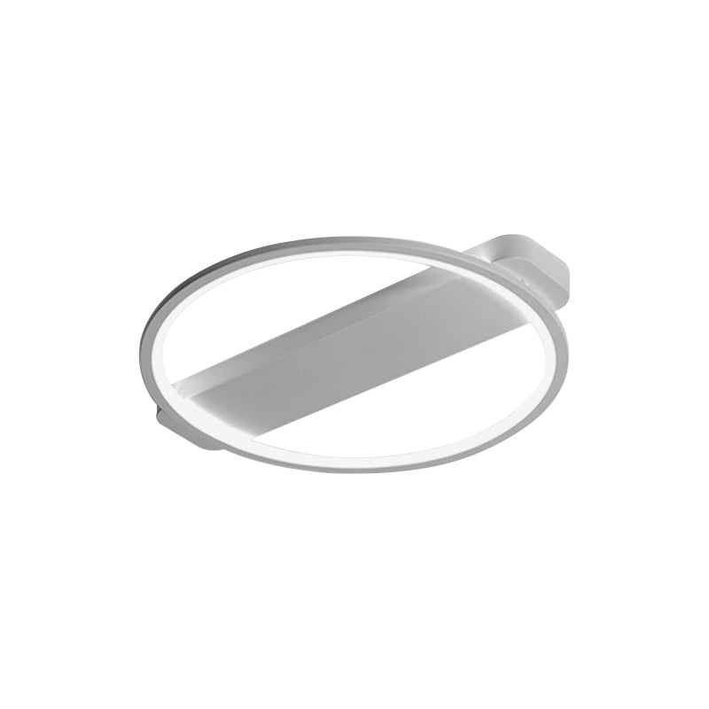 Modern Ring Acrylic Flush Light: 18’/25.5’ Wide Led Ceiling Fixture For Living Room (Black/White)