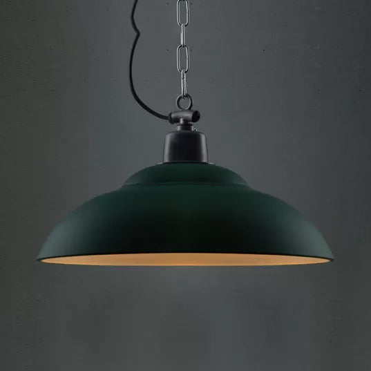 Vintage Metal Double Bubble Ceiling Light With Black & Green Shades For Living Room