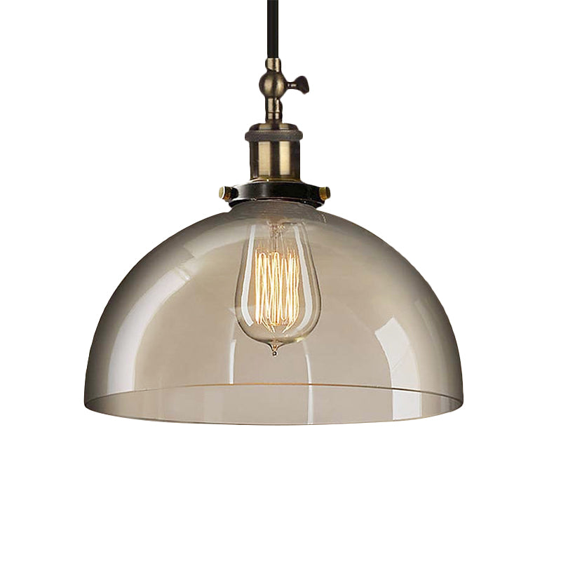 Brass Dome Pendant Ceiling Light With Clear Glass And 1 - Perfect For Dining Room