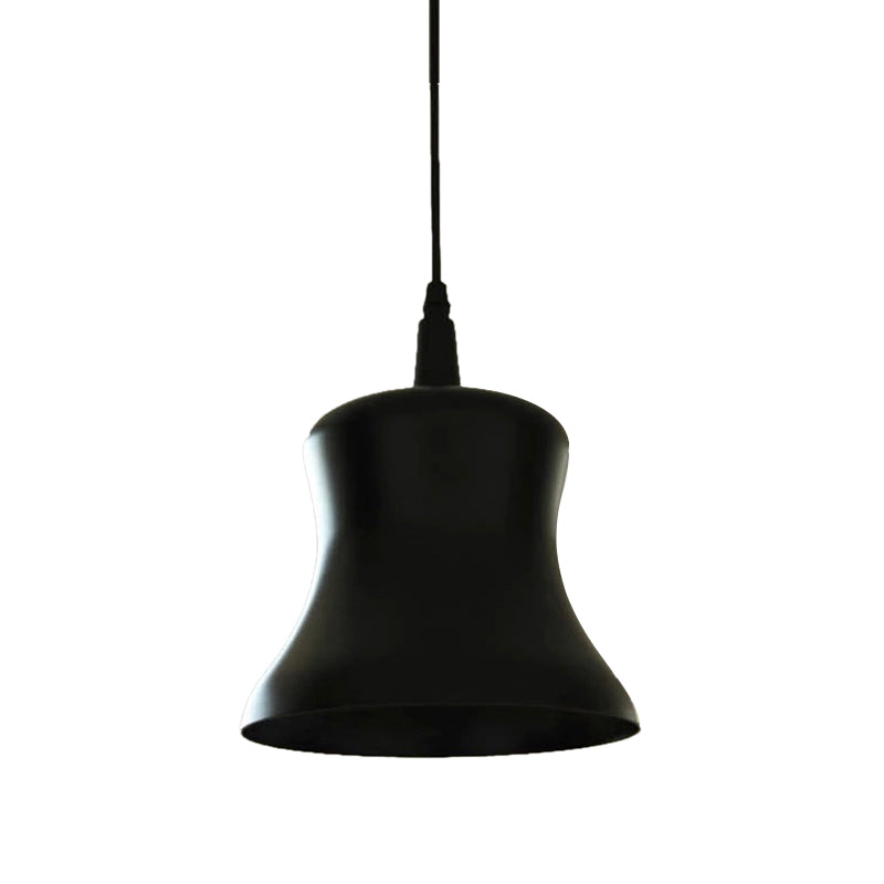 Black Industrial Pendant Light With Metallic Bell Shade - Stylish Dining Room Ceiling Fixture