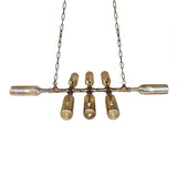 Blue/Amber Vintage Style Glass Bottle Chandelier Pendant Light With 8 Heads For Stairway