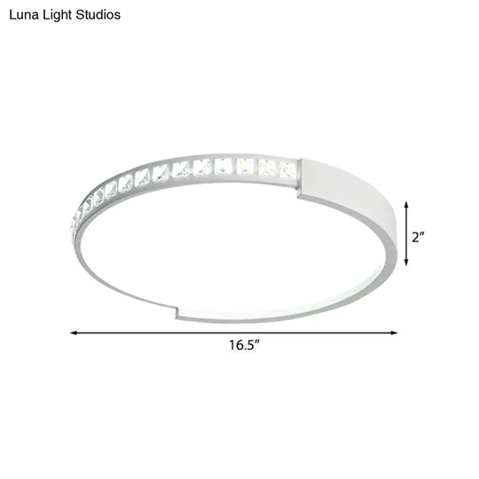 16’/19.5’/20.5’ Wide Crystal Led Flush Mount Ceiling Light For Bedroom And Living Room