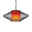 16/19.5/23.5 Single Fabric Pendulum Pendant Ceiling Lamp - Red/Yellow Cylindrical Design With Black