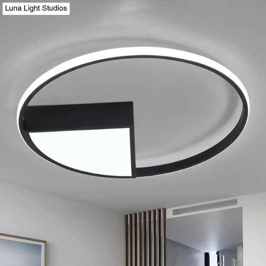 16’/19.5’/23.5’ Wide Acrylic Flushmount Led Ceiling Light In Black/White With Warm/White Lighting