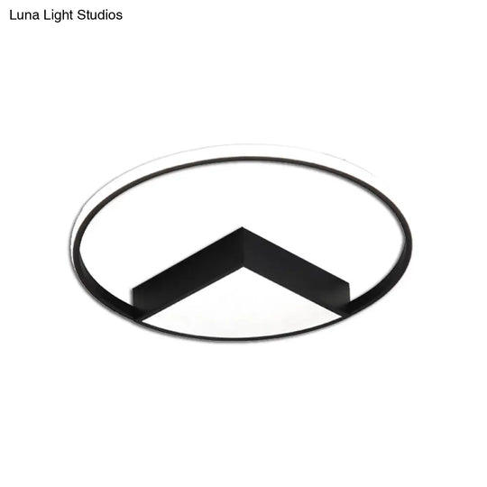 16’/19.5’/23.5’ Wide Acrylic Flushmount Led Ceiling Light In Black/White With Warm/White Lighting