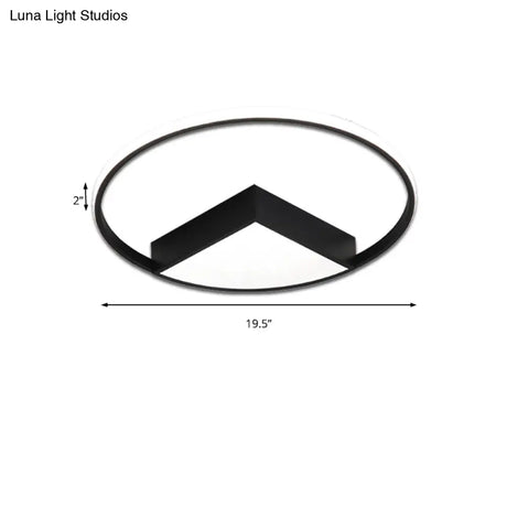 16’/19.5’/23.5’ Wide Acrylic Flushmount Led Ceiling Light In Black/White With Warm/White Lighting