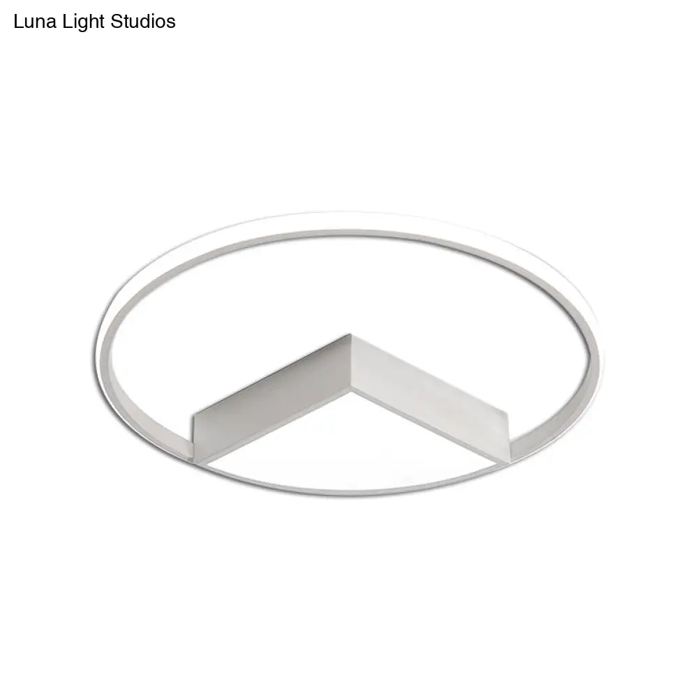 16’/19.5’/23.5’ Wide Acrylic Flushmount Led Ceiling Light In Black/White With Warm/White Lighting