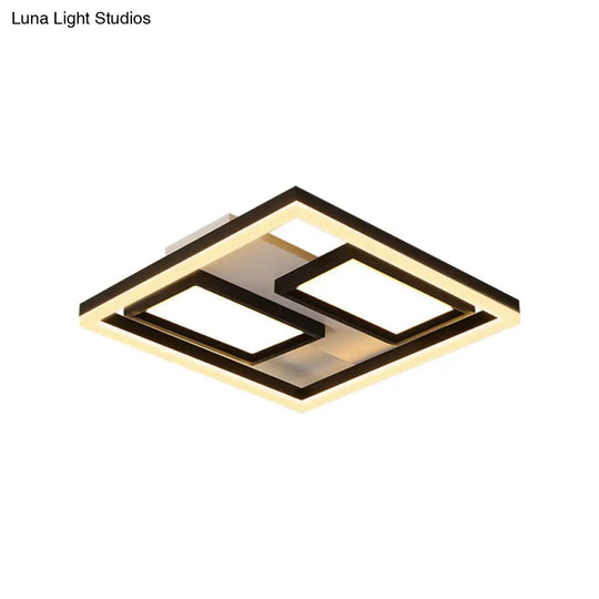 16’/19.5’/35.5’/43’ Wide Superthin Flush Light - Nordic Style Black Metal Led Ceiling (Warm/White)