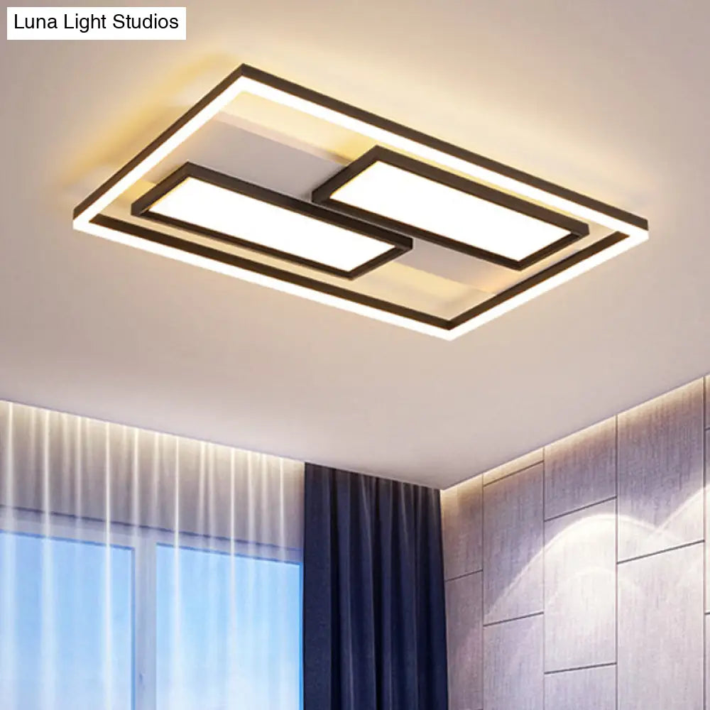 16’/19.5’/35.5’/43’ Wide Superthin Flush Light - Nordic Style Black Metal Led Ceiling
