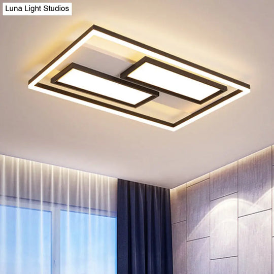 16’/19.5’/35.5’/43’ Wide Superthin Flush Light - Nordic Style Black Metal Led Ceiling