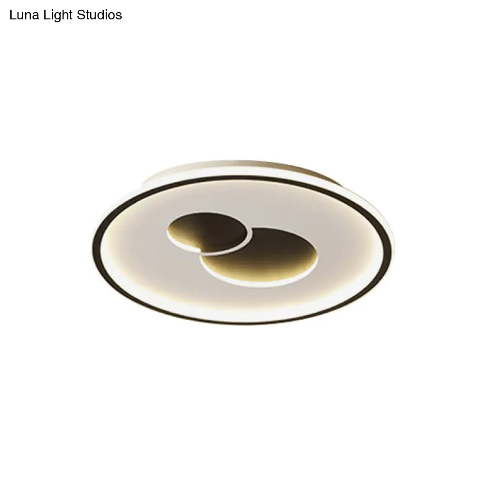 16’/19.5’ Black/Gold Led Flushmount Ceiling Light With Simplicity Acrylic Design