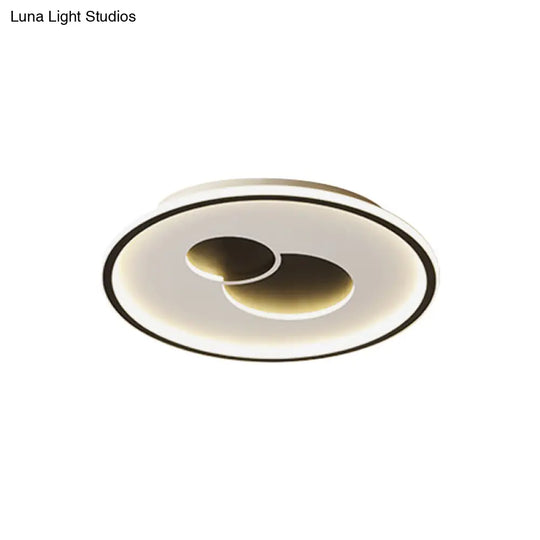 16’/19.5’ Black/Gold Led Flushmount Ceiling Light With Simplicity Acrylic Design